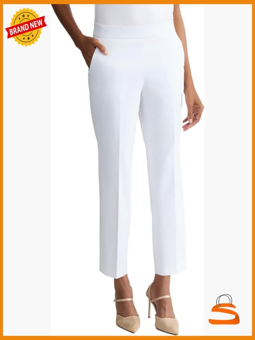 Pull-On Straight Ankle Pants for Work & Travel